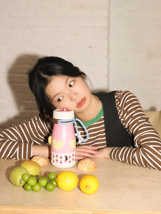 Tagi 爱心小狗散步吸管杯 620ml 怦怦爱心机灵大容量保温杯不锈钢吸管杯 商品图2