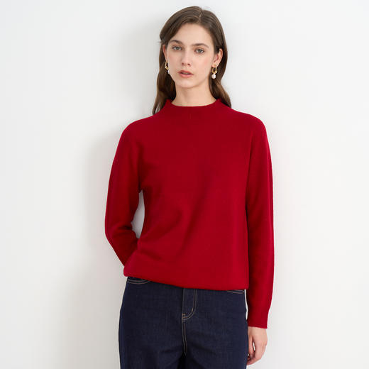 【立领羊毛针织衫】EITIE爱特爱气质半高领舒适百搭秋季新款针织衫D2501927 商品图6