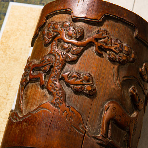 民国竹雕老笔筒 商品图6