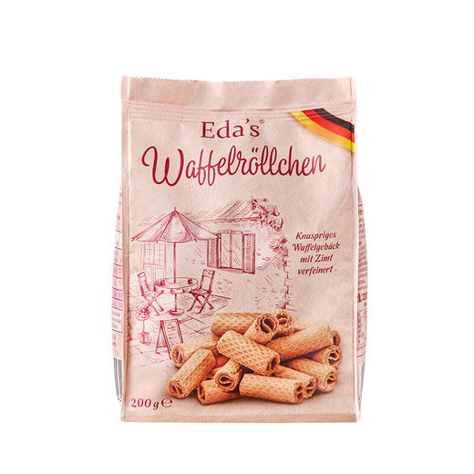 艾达的世界香脆威化蛋卷200g/052672 空心小圆柱自然松脆 商品图0