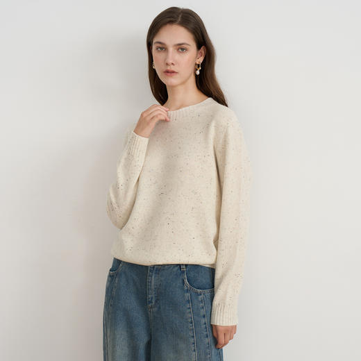 【羊毛针织衫】EITIE爱特爱时尚圆领宽松显瘦百搭秋季新款针织衫D2501903 商品图9