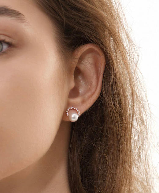 宋慧乔同款珍珠耳钉 施华洛珍珠925银施华洛水晶钻 商品图4