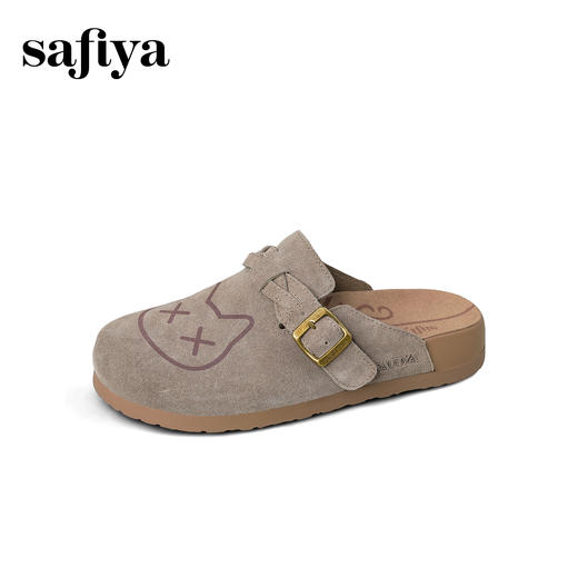 Safiya/索菲娅2025可爱卡通一脚蹬懒人休闲包头百搭软底勃肯拖SFD3110075 商品图12