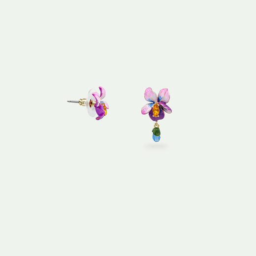 订购6周到｜Les Nereides-Asymmetrical violet-紫罗兰 宝石 吊坠 不对称 耳环［法国设计师］ 商品图1