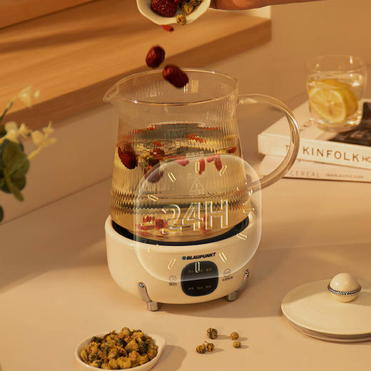 【多样屋专柜】蓝宝全玻璃养生壶恒温壶 办公室多功能煮茶壶1.2L 商品图1