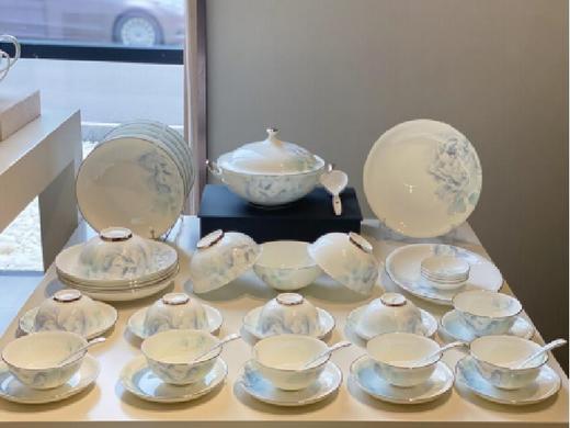 华光灰牡丹10人用52头骨瓷餐具 商品图1