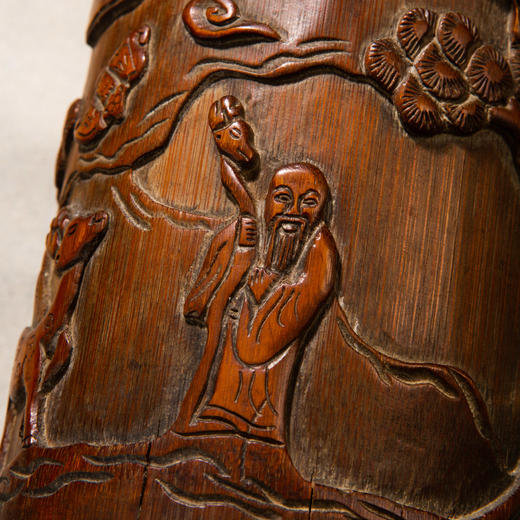 民国竹雕老笔筒 商品图11