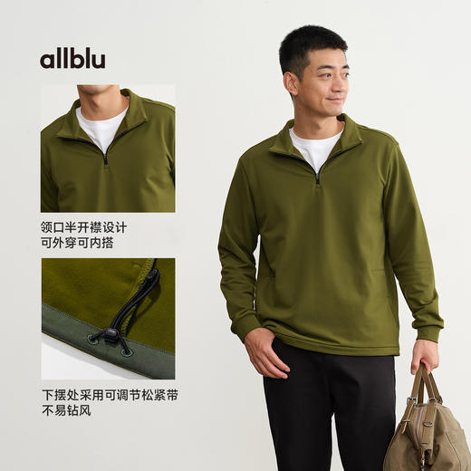 【秋Vol.4】allblu男装【暖壳】25秋“保暖不臃肿，修饰身形”高弹力半开襟ZY 商品图4