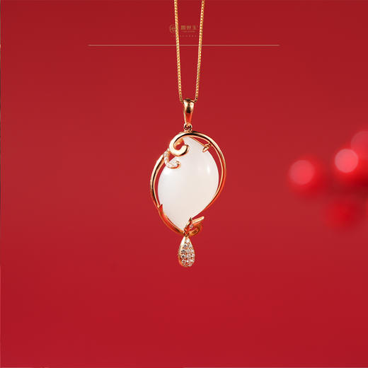 新疆国玉盟世玉【白玉韵致】金镶吊坠【顺丰物流】 商品图3