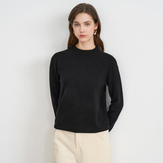 【立领羊毛针织衫】EITIE爱特爱气质半高领舒适百搭秋季新款针织衫D2501927 商品图10