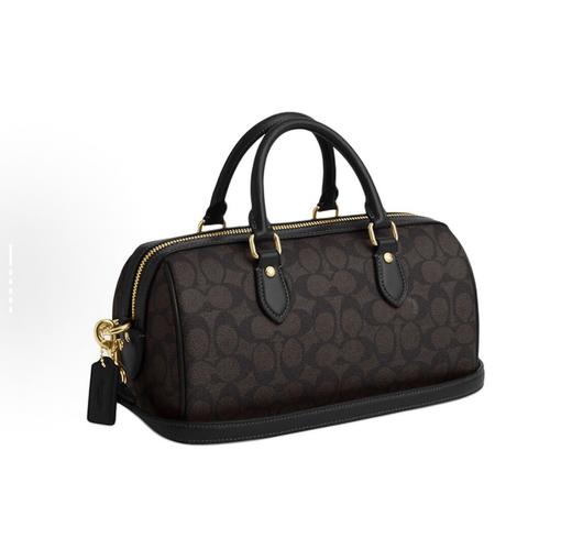 COACH Rowan 26斜挎单肩手提包 中号 女款 胡桃木拼黑色 商品图2