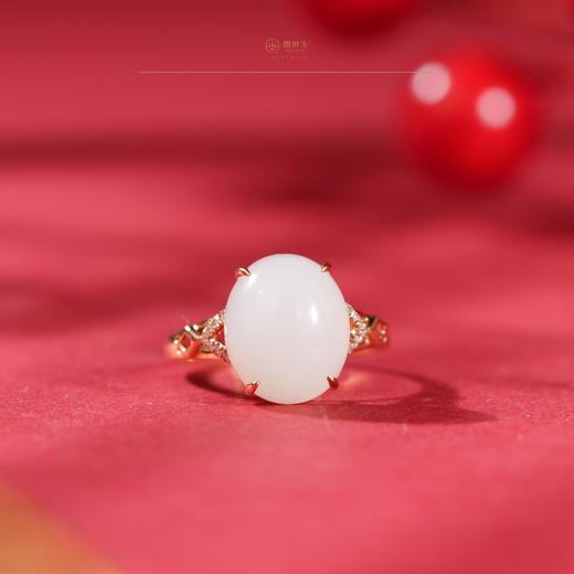 「一口价」【莹润星芒】金镶羊脂玉戒指 商品图0