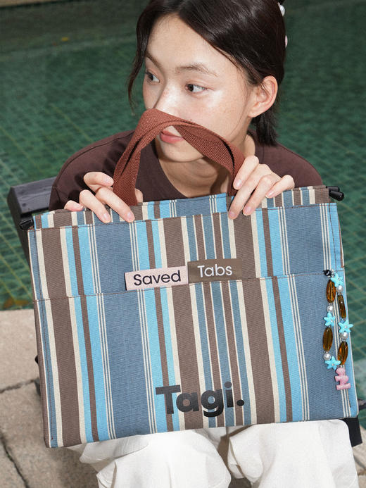 Tagi 标签帆布袋 流苏报纸牛仔 储存标签帆布袋牛仔大容量通勤单肩包大容量托特包 商品图2