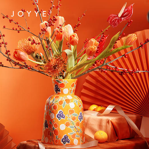 【多样屋专柜】JOYYE大吉大利花瓶节日送礼物釉下彩插花器客厅摆件 商品图7