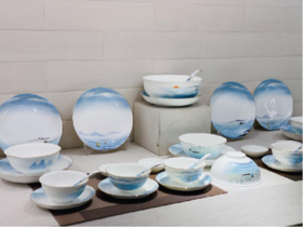 华光日出东方8人用46头骨餐具