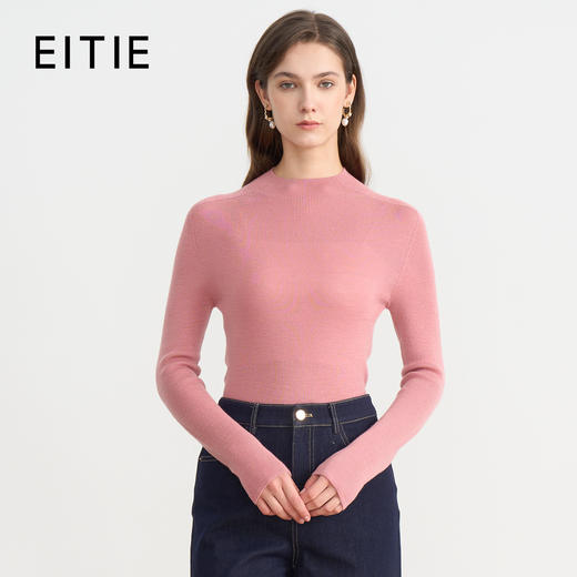 【精纺羊毛针织衫】EITIE爱特爱舒适打底半高领显瘦秋季新款C2501806 商品图7
