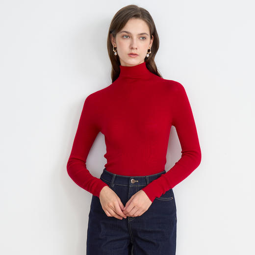 同款下架-【精纺羊毛针织衫】EITIE爱特爱舒适修身高领打底秋季新新款C2501812 商品图6