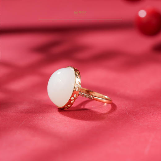 「一口价」【玉润兰心】金镶玉戒指 商品图3