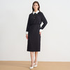 EITIE爱特爱精致通勤撞色翻领收腰包臀一步裙连衣裙秋季新款连衣裙C2507832 商品缩略图3