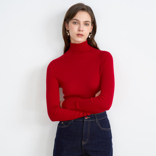 同款下架-【精纺羊毛针织衫】EITIE爱特爱舒适修身高领打底秋季新新款C2501812 商品图7