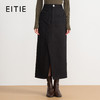 同款下架-EITIE爱特爱挺括工装设计感不对称高腰黑色长款半裙秋季新款C2506816 商品缩略图0