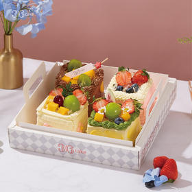 盛夏绮梦·四拼小方奶油蛋糕