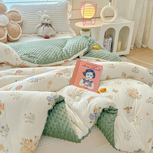 自然醒A类婴儿级针织棉豆豆绒大豆被冬被子被芯单人春秋被褥四季通用YBY 商品图7