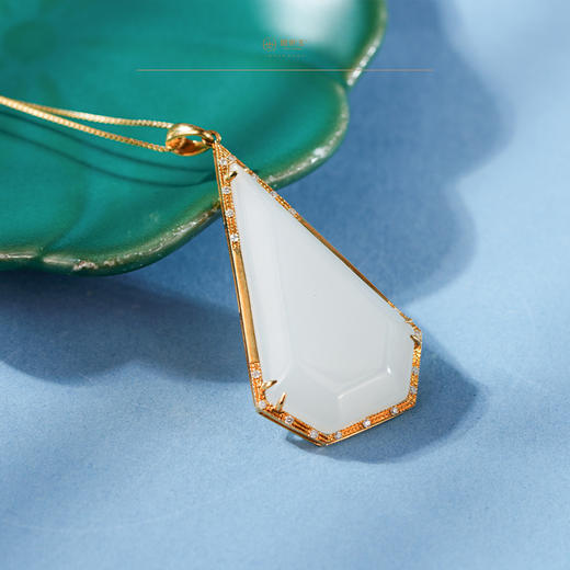 新疆国玉盟世玉【金珀玉魄】金镶羊脂玉挂件【带证书·顺丰物流】 商品图4