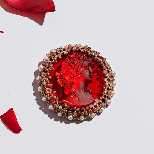 订购8周到｜Lorina Balteanu-PENELOPE-红色 玻璃珠 胸针［法国设计师］ 商品图1