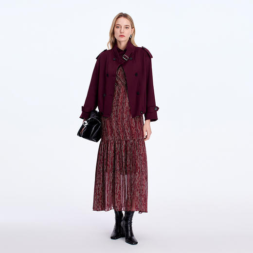 EITIE爱特爱工装风复古双排扣休闲短外套8303007 商品图1