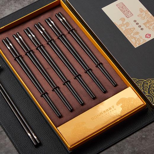 博礼嵌银黑檀木筷子（有鱼）-YHD 商品图1