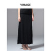 VIMAGE纬漫纪高腰简约百搭黑色廓形长款显瘦半身裙夏季新款V2301939 商品缩略图3