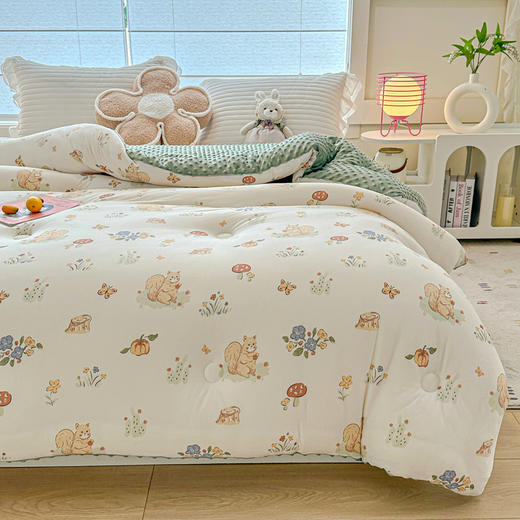 自然醒A类婴儿级针织棉豆豆绒大豆被冬被子被芯单人春秋被褥四季通用YBY 商品图4