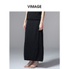 VIMAGE纬漫纪高腰简约百搭黑色廓形长款显瘦半身裙夏季新款V2301939 商品缩略图1