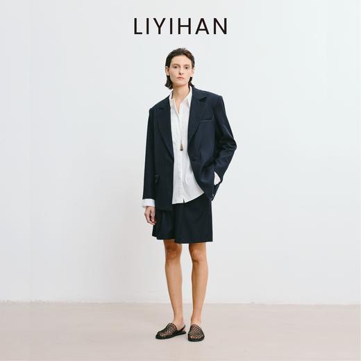 LIYIHAN林中路 2025秋新款通勤羊毛西装灰色女外套小众设计感 商品图1