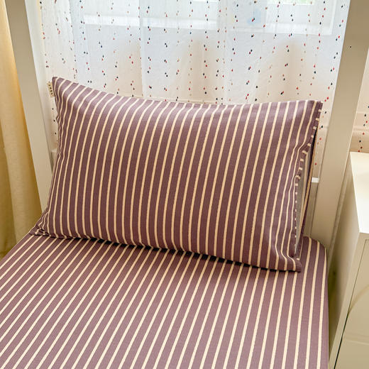 自然醒全棉磨毛加厚A版床笠--线素系列宿舍专用纯棉学生寝室床单人加厚床垫保护罩床罩JY 商品图13