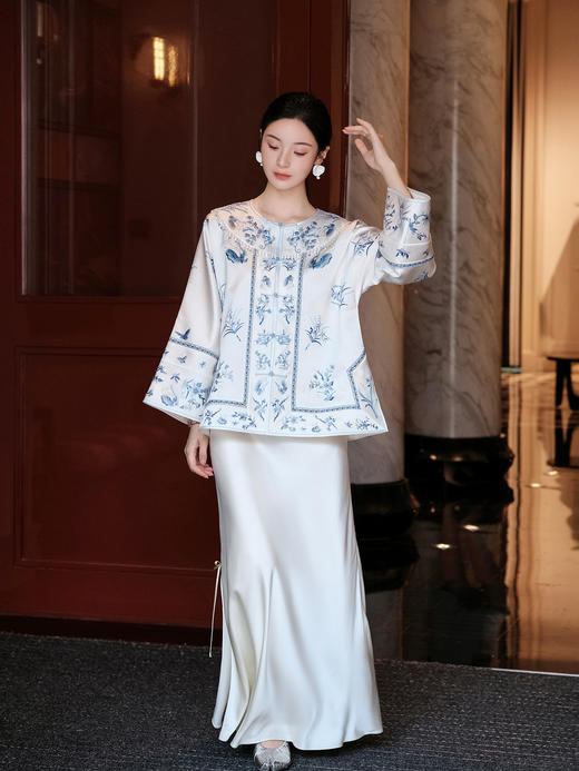 盛唐牡丹盛奢系列 |重缎真丝手绣对襟外套 商品图11