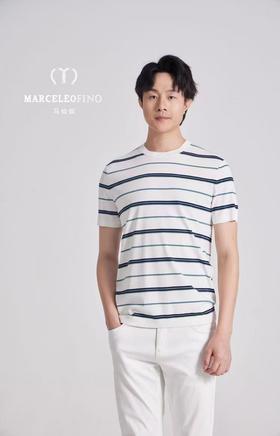 MARCELEOFINO 马仙奴 针织横条圆领 T8113005-59 [广百北京路店] 【9F-折扣】