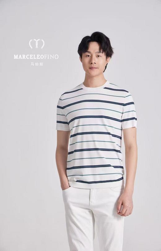 MARCELEOFINO 马仙奴 针织横条圆领 T8113005-59 [广百北京路店] 【9F-折扣】 商品图0