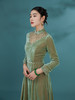 荷言HEYEN绿烟清辉 绿色编织真丝丝绒改良旗袍裙手工高级定制时装周 商品缩略图5