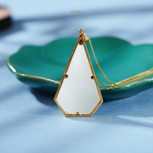 新疆国玉盟世玉【金珀玉魄】金镶羊脂玉挂件【带证书·顺丰物流】 商品图3