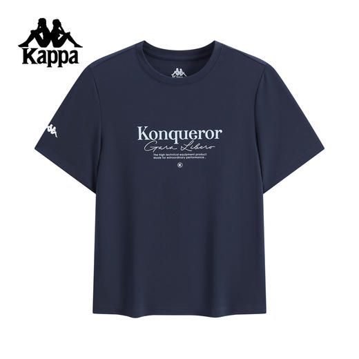 Kappa卡帕背靠背运动短袖女夏季2025新款休闲圆领半袖t恤上衣女士K0F62TD40 商品图1