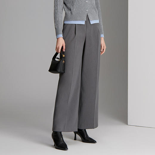 EITIE爱特爱简约时尚通勤灰色长裤8305007 商品图2