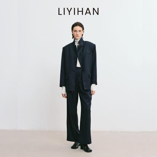 LIYIHAN林中路 2025秋新款通勤羊毛西装灰色女外套小众设计感 商品图2