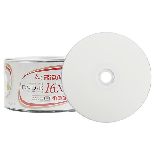 铼德 RIDATA可打印DVD-R 16X 4.7G空白刻录盘可刻录碟片空盘可打印1片 商品图1