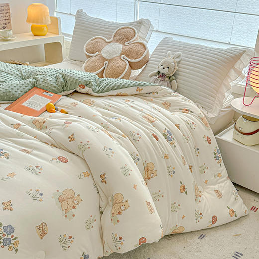 自然醒A类婴儿级针织棉豆豆绒大豆被冬被子被芯单人春秋被褥四季通用YBY 商品图11
