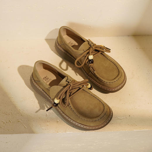 【秋季新款】西村名物2025年秋季新款厚底防滑平跟软底舒适乐福鞋深口单鞋T25CM31541 商品图10