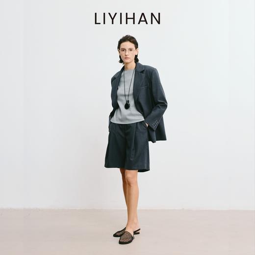 LIYIHAN林中路 2025秋新款通勤羊毛西装灰色女外套小众设计感 商品图3
