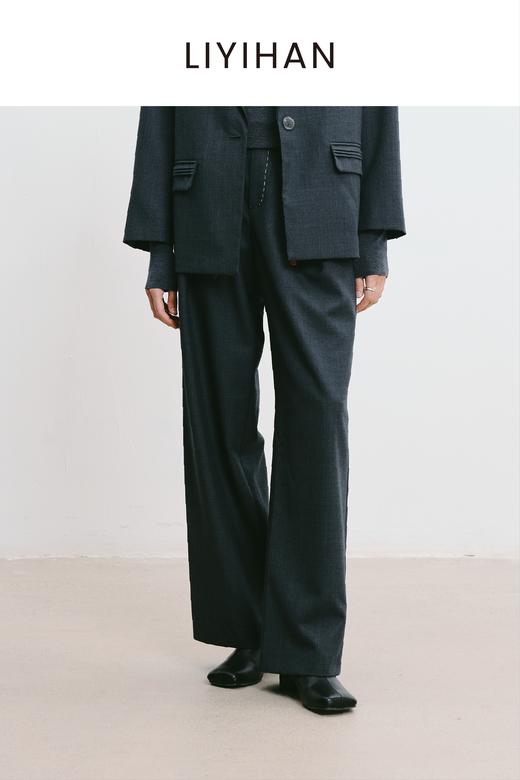 LIYIHAN林中路 2025秋新款通勤羊毛阔腿西裤小众设计感 商品图0