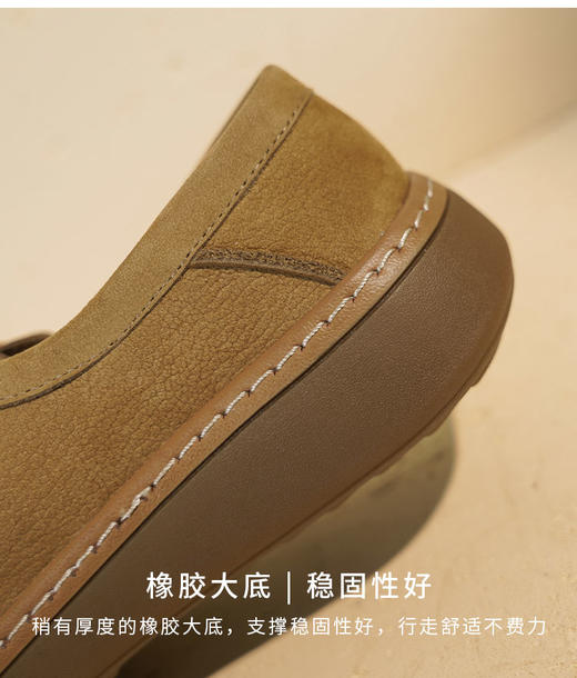 【秋季新款】西村名物2025年秋季新款厚底防滑平跟软底舒适乐福鞋深口单鞋T25CM31541 商品图8